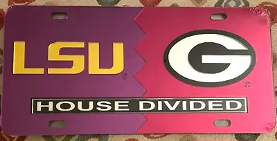 LSU TIGERS / GEORGIA BULLDOGS HOUSE DIVIDED License Plate / Car Tag - NEW • $29.99
