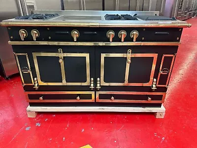 59” La Cornue Chateau 150 Dual Fuel Range Black With Brass CH7NBGEU18 (New) • $48500