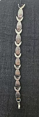 VTG Taxco Mexican Modernist 925 Sterling Silver Fish Figural Link Bracelet. 7.5  • $49.95