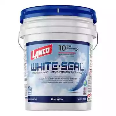 White Roof Seal Elastomeric Rubberized Sealer Waterproof Sealant Coating 5 Gal • $86.98