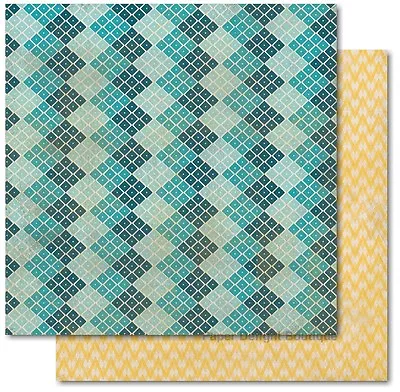 2 Sheets My Mind's Eye INDIE CHIC NUTMEG  Boy  CHECKER 12x12 Paper IC0186 • $1.98