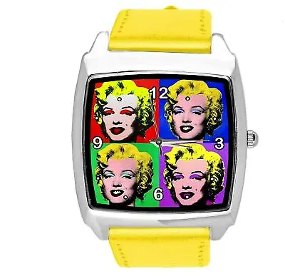 Marilyn Monroe Warhol Popart Pinup Girl Yellow Leather Square Cd Dvd Movie Watch • $18.94