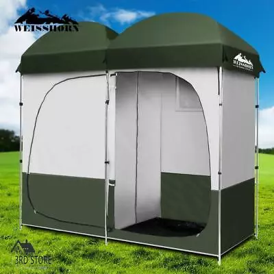 Weisshorn Double Camping Shower Toilet Tent Outdoor Portable Change Room Green • $108.36