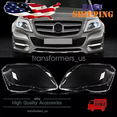 Left & Right For Mercedes GLK350 GLK300 X204 13-15 Headlight Lens Cover Clear • $91.89