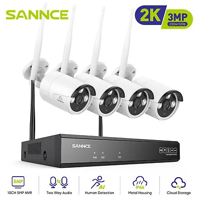 SANNCE Security Camera System Outdoor Wireless Audio Wifi Home CCTV 5MP 8CH NVR  • $124.09