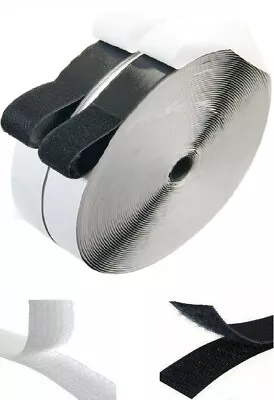 5M Hook And Loop Tape Fastener One Side Sticky Backed Double Sided Strips 1 CM • £6.42