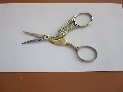 Solingen Germany Stork Embroidery Scissors Sewing Craft Crane  Silver Tone Steel • $15