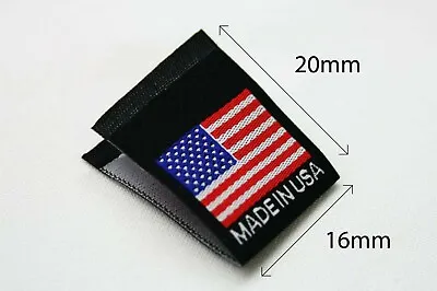 $29.99 • Buy American Flag Woven Labels W/ MADE IN USA (1000pcs) - Black
