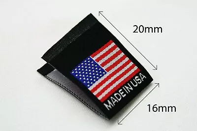 American Flag Woven Labels W/ MADE IN USA (1000pcs) - Black • $29.99