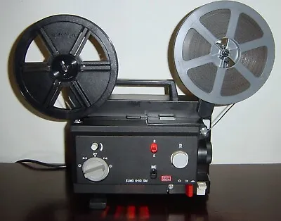 ELMO K-110 SM Super 8 & Standard 8mm Movie Projector  In Box ~SERVICED~ • $199