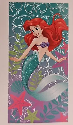 Disney ARIEL LITTLE MERMAID Beach Towel 100% Cotton 30 X60  NWT New With Tags • $27.99