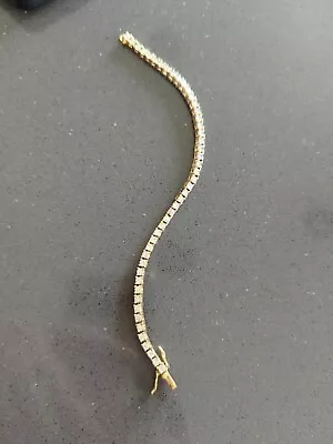 Vtg Bracelet MARKED PAJ CZ 925 STERLING SILVER Tennis Chain Jewelry A416 • $23