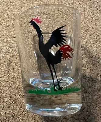 Vintage Black Crowing Rooster Shot Glass  Free Shipping • $9.50