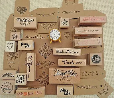 Thank You Rubber Stamps Christmas Weddings Gift Tags Special Occasions Craft • £3.25