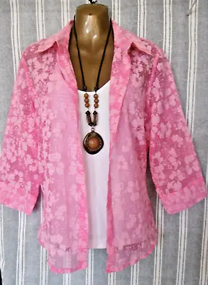 £19.99 • Buy Per Una Pink  Voile Shirt Floral Size 16