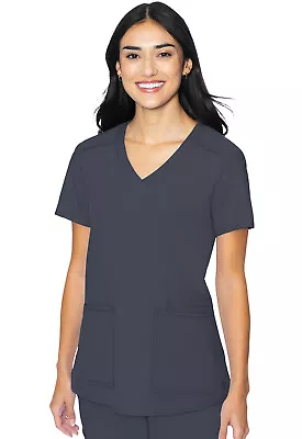 Med Couture MC Insight Women's Scrubs 3 Pocket Top MC2411 PWTR Pewter Free Ship • $22.99