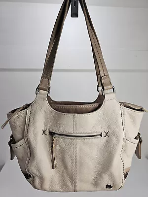 The Sak Kendra Leather Handbag Satchel Cream & Taupe • $39.80