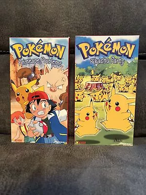 VHS LOT OF 2 POKEMON VIDEOS VHS Tapes Primeapes Problems & Pikachu Party VHS • $10.99