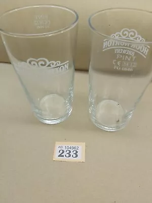 2 X BRAND NEW 'HOOK NORTON BREWERY' PINT GLASSES - CE MARK - MAN CAVE/BAR - NEW • £6.99