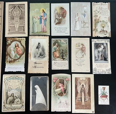 $21.99 • Buy Lot Of Vintage & Antique Catholic Communion Holy Cards In French - Group C