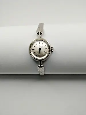 Vintage Hamilton Ladies Wind Watch Rhodium Plated 23231 11 RUNS • $125