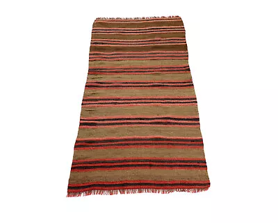 Vintage Turkish Kilim 2.1x4.7 Ft Runner Rug Boho Striped Wool Rug Anatolian Rug • $99