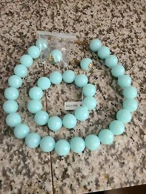 Vintage Style Bubble Bead Necklace Set Mint • $5