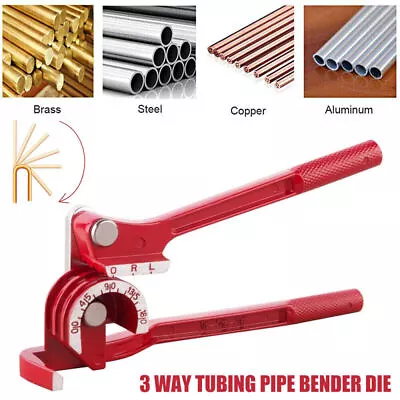 Manual Tube Pipe Bender Copper Aluminum Steel 1/4  5/16  3/8  Fuel Brake Line AU • $31.98