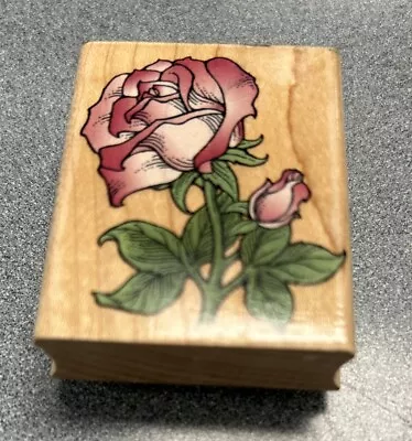 Hero Arts Rose Portrait Flower Rubber Stamp 1997 E1263 Wood #BF7 • $8.95