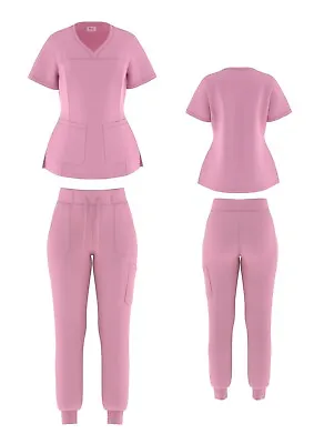 Stretch Jogger Nurse Uniform Scrub Set Women 11 Colors Sizes XS S M L XL 2XL • $29.99