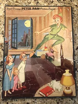 Antique 1952 Walt Disney PETER PAN Tray Puzzle Whitman Publishing Vintage Decor • $24.99