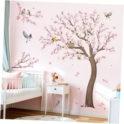  Large Cherry Blossom Tree Wall Stickers Pink Flower Birds Tree Branch Wall A • $37.31