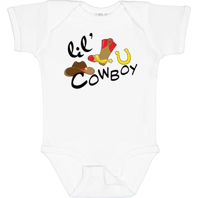 $19.99 • Buy Inktastic Lil' Cowboy Baby Bodysuit Children Future Job Little Hat Star Boots
