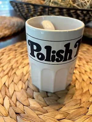 Vintage Polish Mug Backwards Handle Gag Gift Ceramic 1970s 12oz • $19.99