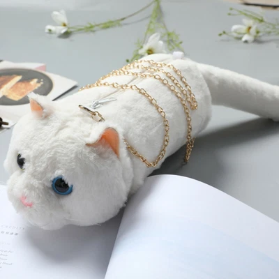£15.54 • Buy Kawaii Cat Plush Crossbody Bag Chain Shoulder Bag Cute Handbag Furry Doll Bag