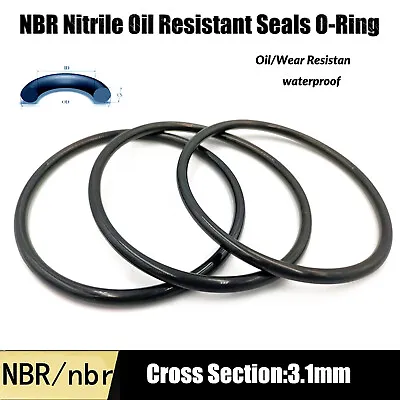 3mm Cross Section O Rings Metric NBR Nitrile Rubber Ø9-306mm Oil Resistant Seals • £2.03