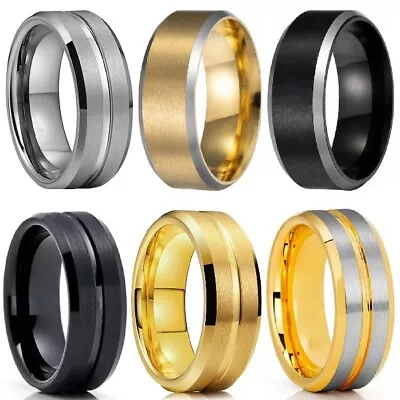 $5.95 • Buy Mens Stainless Steel Titanium Rings Wedding Band Brushed Finish Men Or Women