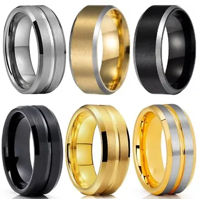 Mens Stainless Steel Titanium Rings Wedding Band Brushed Finish Men Or Women • $6.99