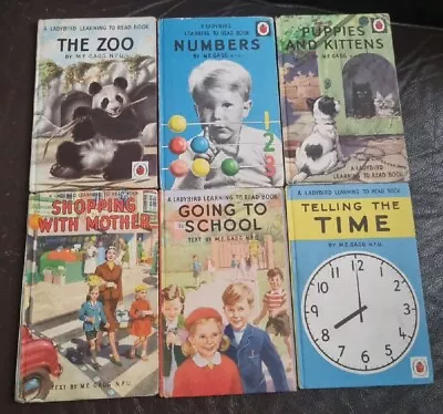 6 Vintage Ladybird Books Series 563 M E Gagg Zoo Shopping Telling The Time A8 • £24.95