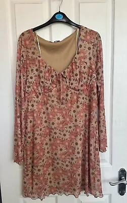 70s Style Floral Dress UK 18 • £5