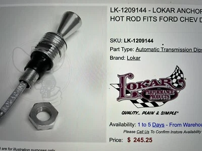 $125 • Buy Lokar T400 1209144 Drag Race Camaro Monaro Torana Dipstick Fill 