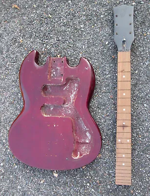 Vintage 70s KAY GUITAR SG BODY/NECK (needs Frets)  POOR COSMETICS POTENTIAL • $69.99