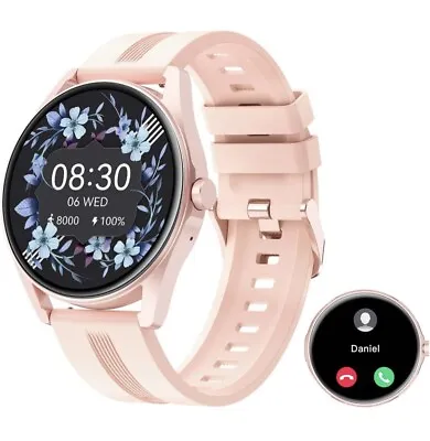 Smart Watch Answer Dial Call Smart Watches For Women Men Bluetooth Pink- HUAKUA • £14