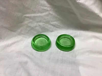 2 Vintage Hazel Atlas Uranium Glass Furniture Leg Coasters 2.5” • $20