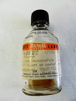 Vintage 2-oz Rexall Drugs Bottle Label Prescription Dated 1962 For  Nervousness  • $12