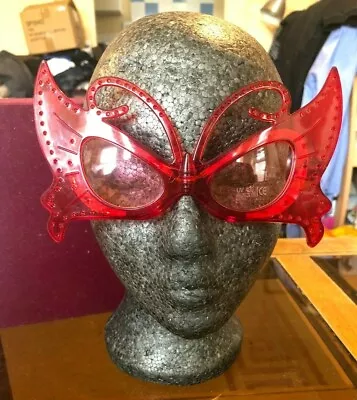 Sunglasses Red Novelty Dame Edna Everage Style Large Glasses Shades New Carnival • £7.07