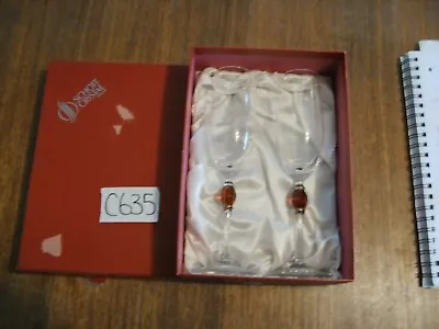 £11.99 • Buy Schott Cristal Crystal Pair Boxed Camelot Ruby  Champagne Wine Flute Glasses