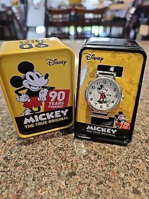 Disney Mickey Mouse 90th Anniversary Watch NEW In Special Tin Case Rare Women's  • $50