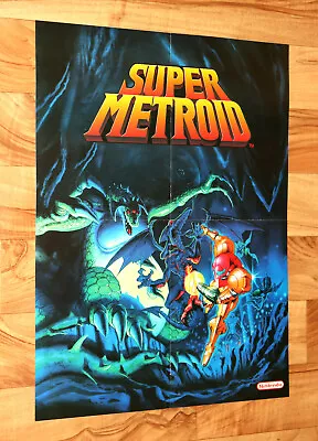 1994 Super Metroid Video Game Nintendo SNES Vintage Very Rare Poster 55x42cm • $269.93