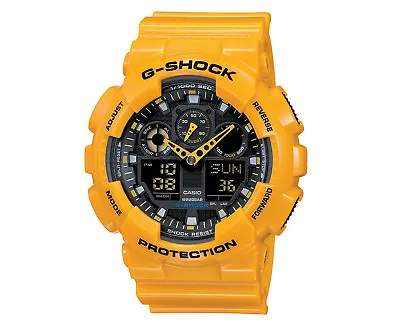 Casio G-SHOCK GA100A-9A XL Standard Analog-Digital Yellow Resin 200m Men's Watch • $94